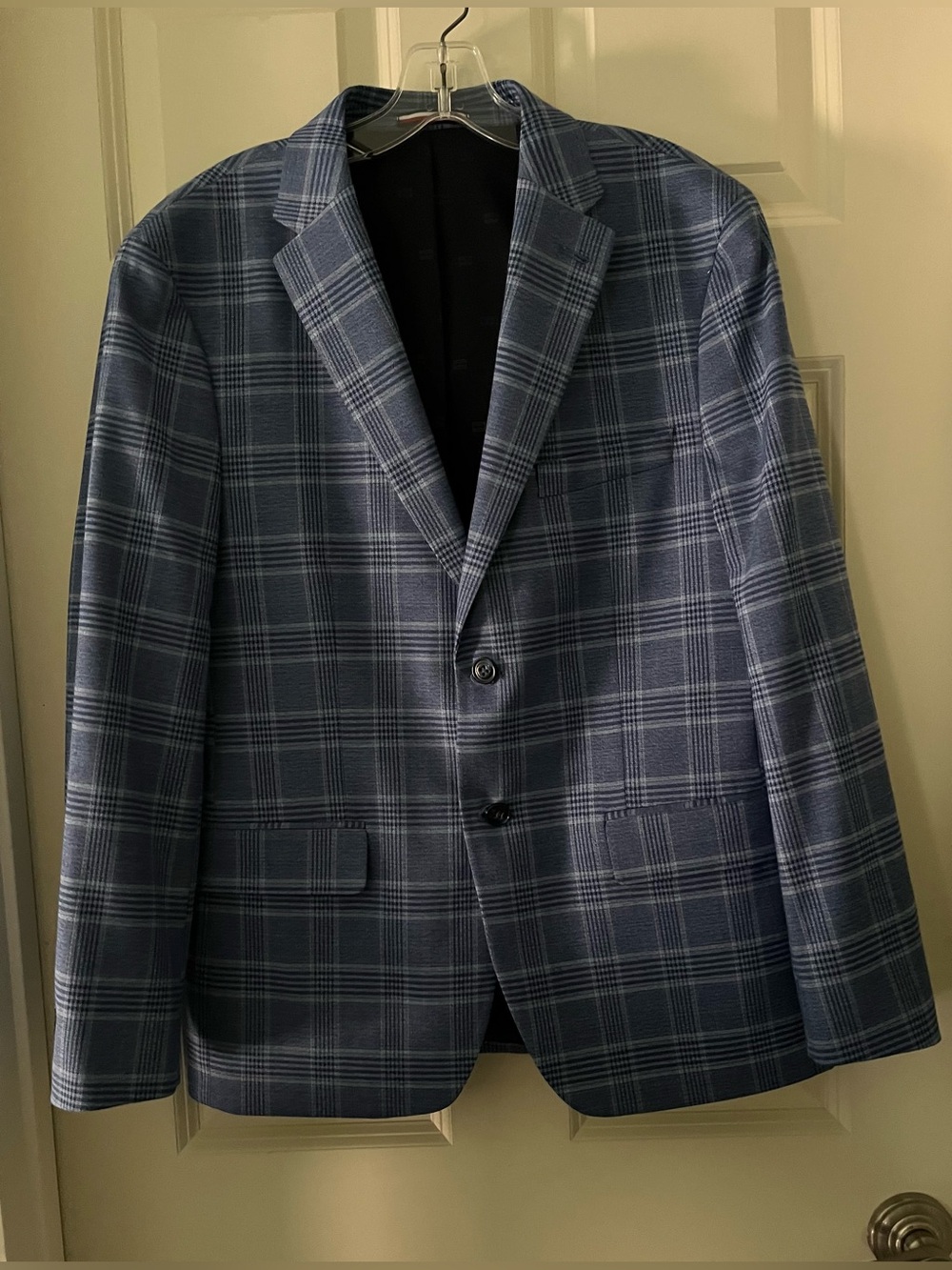 Tommy Hilfiger Modern-Fit Plaid Sport Coat Single-breasted two-button blazer 40S
